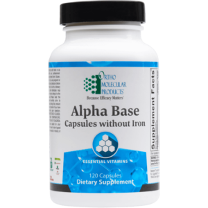 Alpha Base Capsules without Iron Using the best vitamin and mineral ingredients, and formulated using the highest standards, Alpha Base multivitamin surpasses all others in providing safe and effective life-long nutritional support.