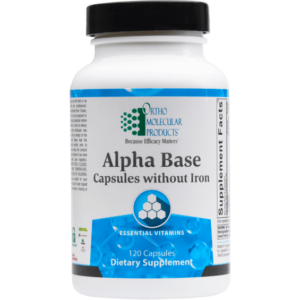 Alpha Base Capsules without Iron Using the best vitamin and mineral ingredients, and formulated using the highest standards, Alpha Base multivitamin surpasses all others in providing safe and effective life-long nutritional support.